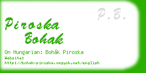 piroska bohak business card