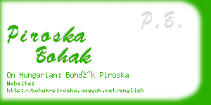 piroska bohak business card